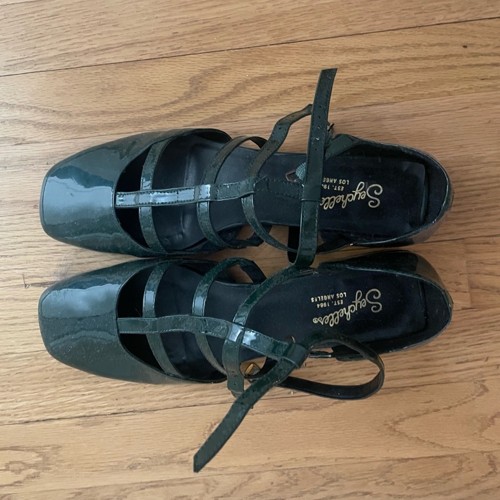 Seychelles Dark Green Strappy Heels